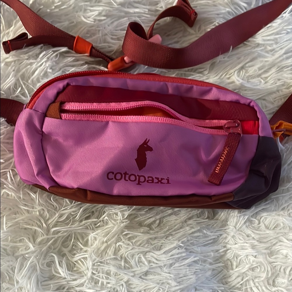 Cotopaxi Vibrant Pink and Brown Cotopaxi Kapai 1.5L size del dia hip pack
